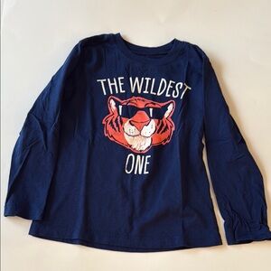 Carter's - Blue Long Sleeve Tee with Tiger Graphic - 4T